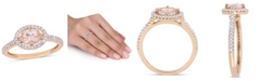 Macy's Morganite (3/4 ct.t.w.) and Diamond (1/4 ct.t.w.) Halo Ring in 14k Rose Gold